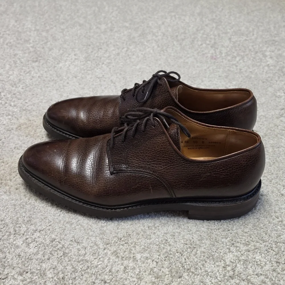 Crockett & Jones Ashdown Dark Brown Country Calf Grain Leather Derby Shoes 10D